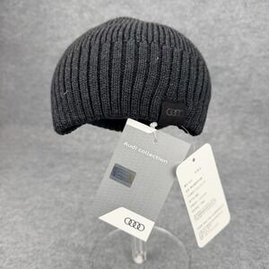 Audi Collection Black 100% Wool Knit Beanie Hat Genuine OEM 3131701100 NWT